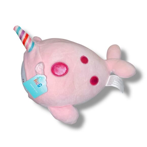 Hug Me Plush Dress Up Cat Narwhal Horn Glittery Pillow Embroidered Nursery 10" - Picture 6 of 12